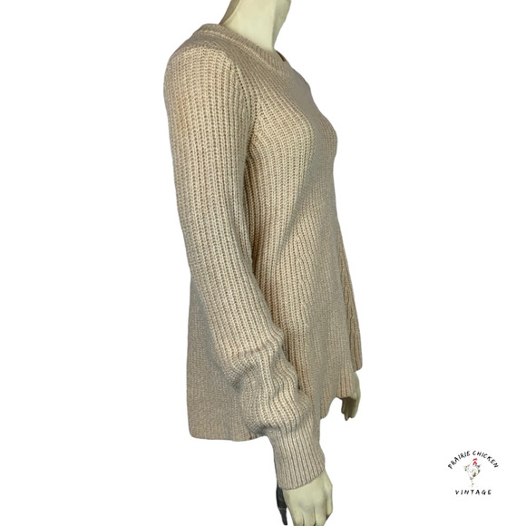 Athleta Womens Sierra Pullover Sweater Beige Wool Blend Ribbed Crew Neck XS - Picture 7 of 11